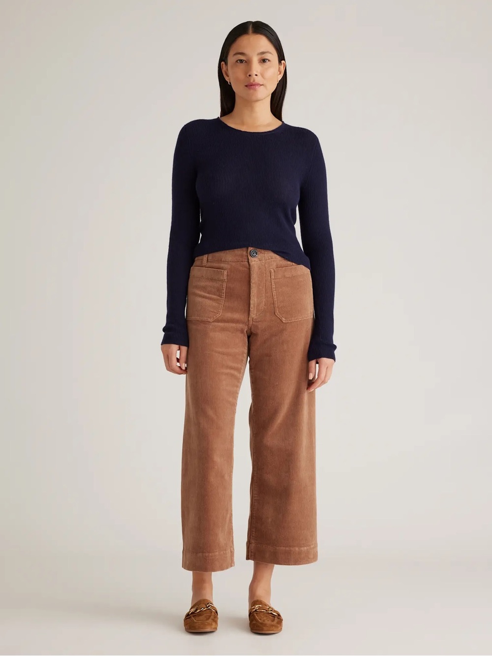 Quince Corduroy Wide-Leg Pants in Brown - Picture 2 of 3